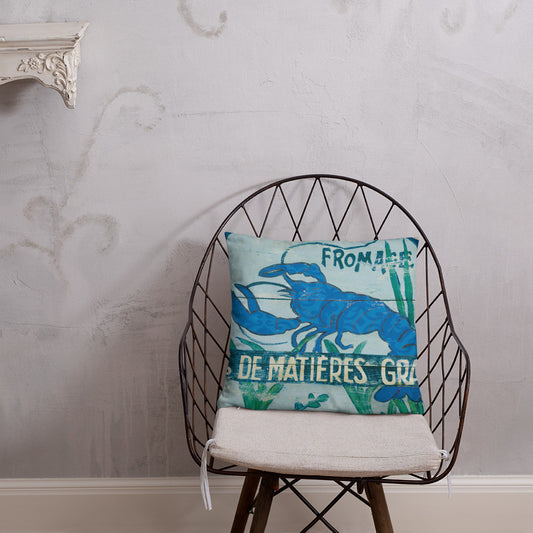 18 x 18 Rare Blue Lobster Throw Pillow