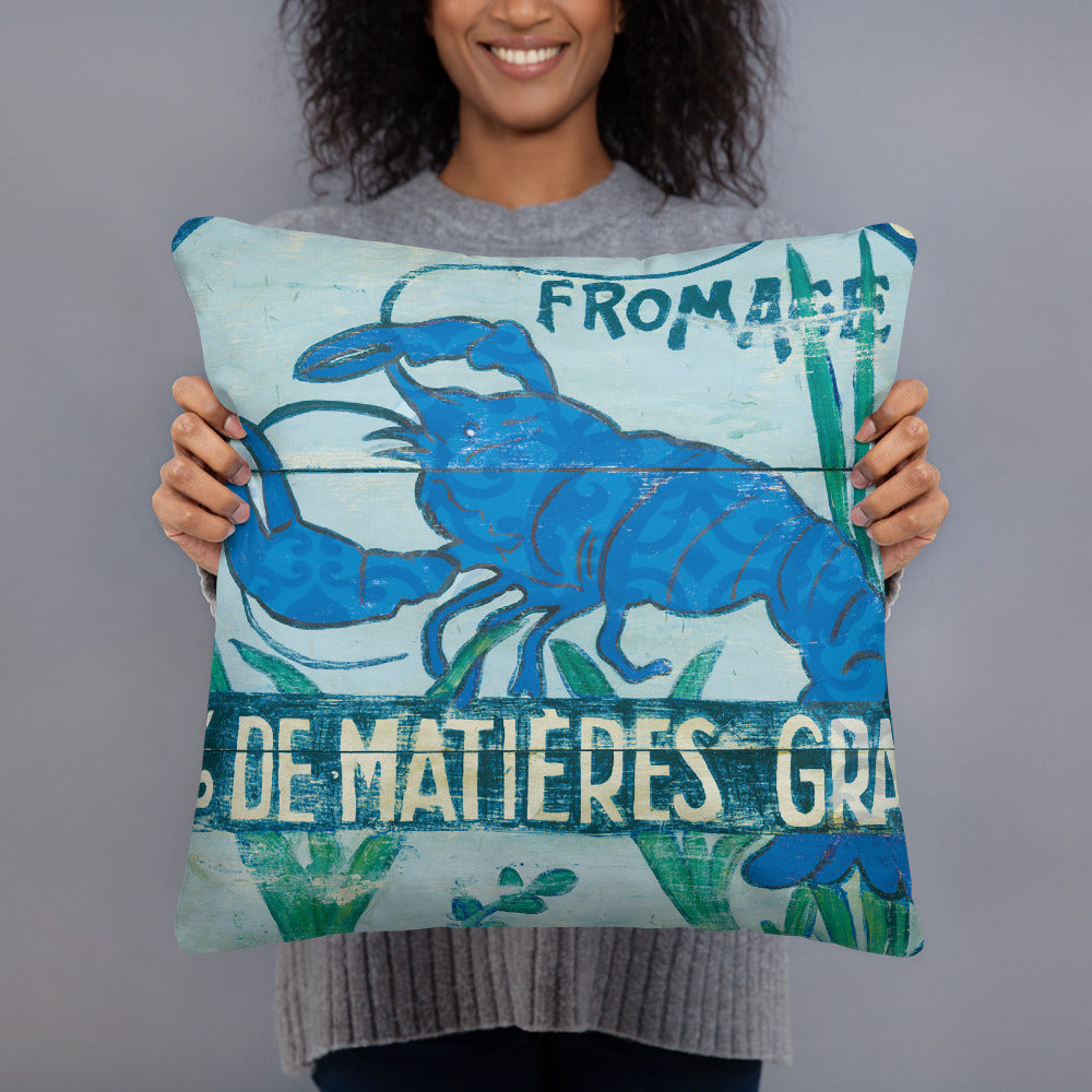 18 x 18 Rare Blue Lobster Throw Pillow