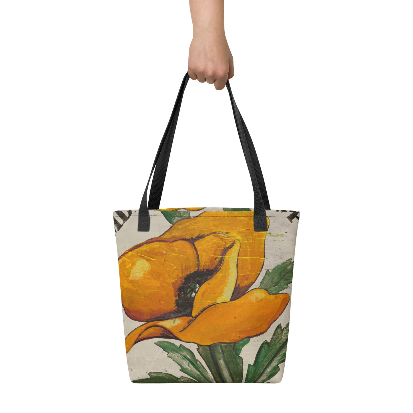 Orange Poppy Stem Tote