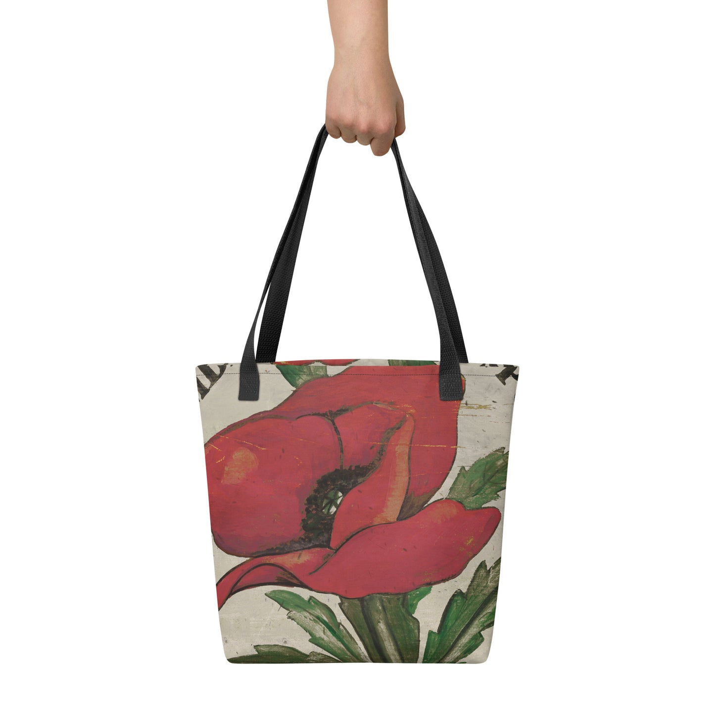 Red Poppy Stem Tote