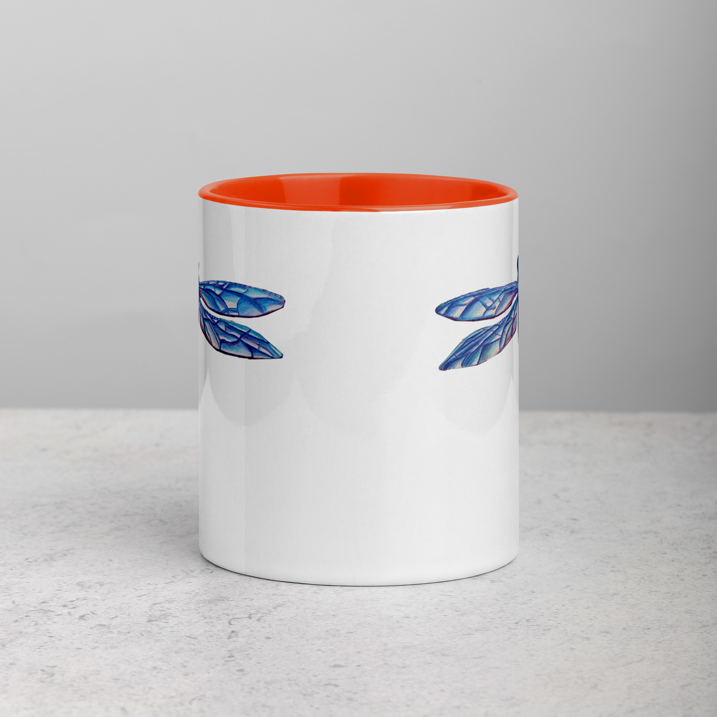 Dragonfly Mug with Color Inside
