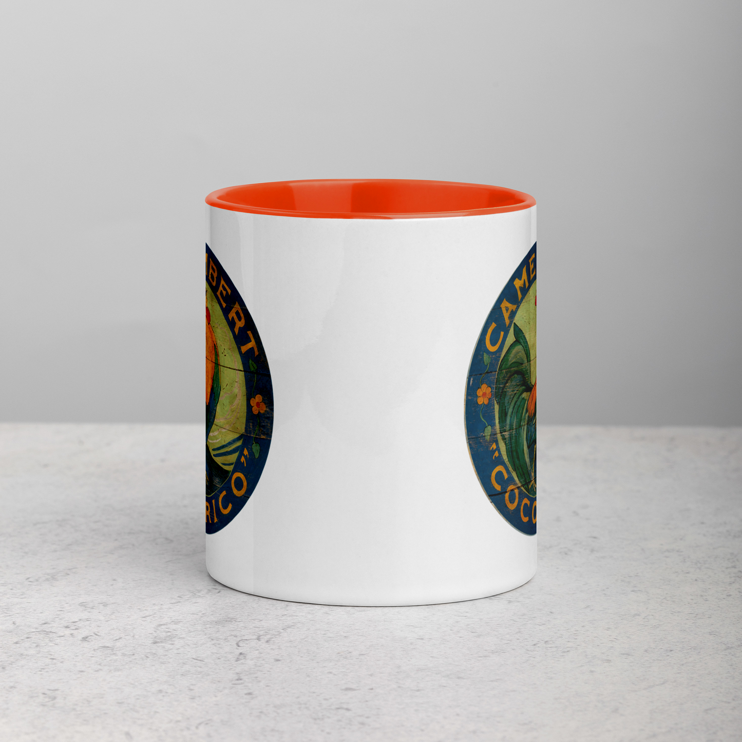 Blue Rooster Mug with Color Inside