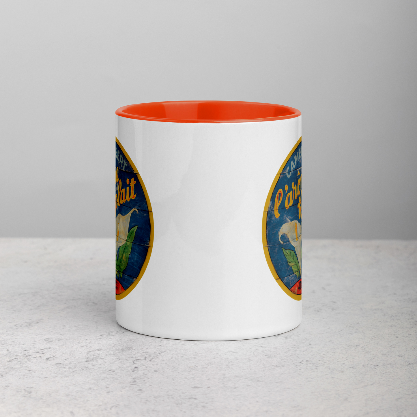 White Calla Lily Mug with Color Inside