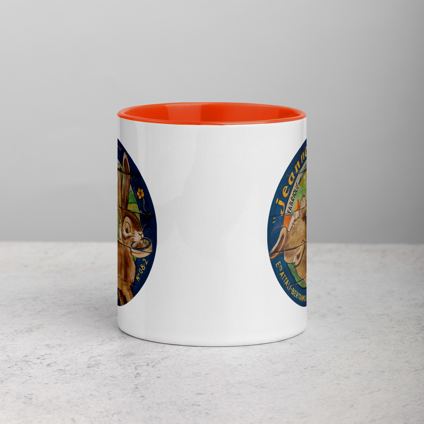 Brown Rabbit Mug with Color Inside