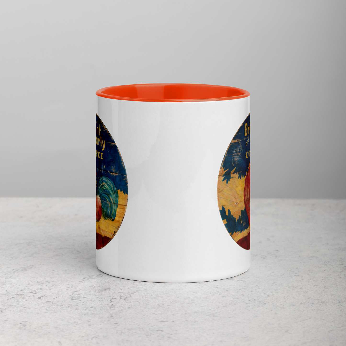 Bright & Early Rooster Mug with Color Inside