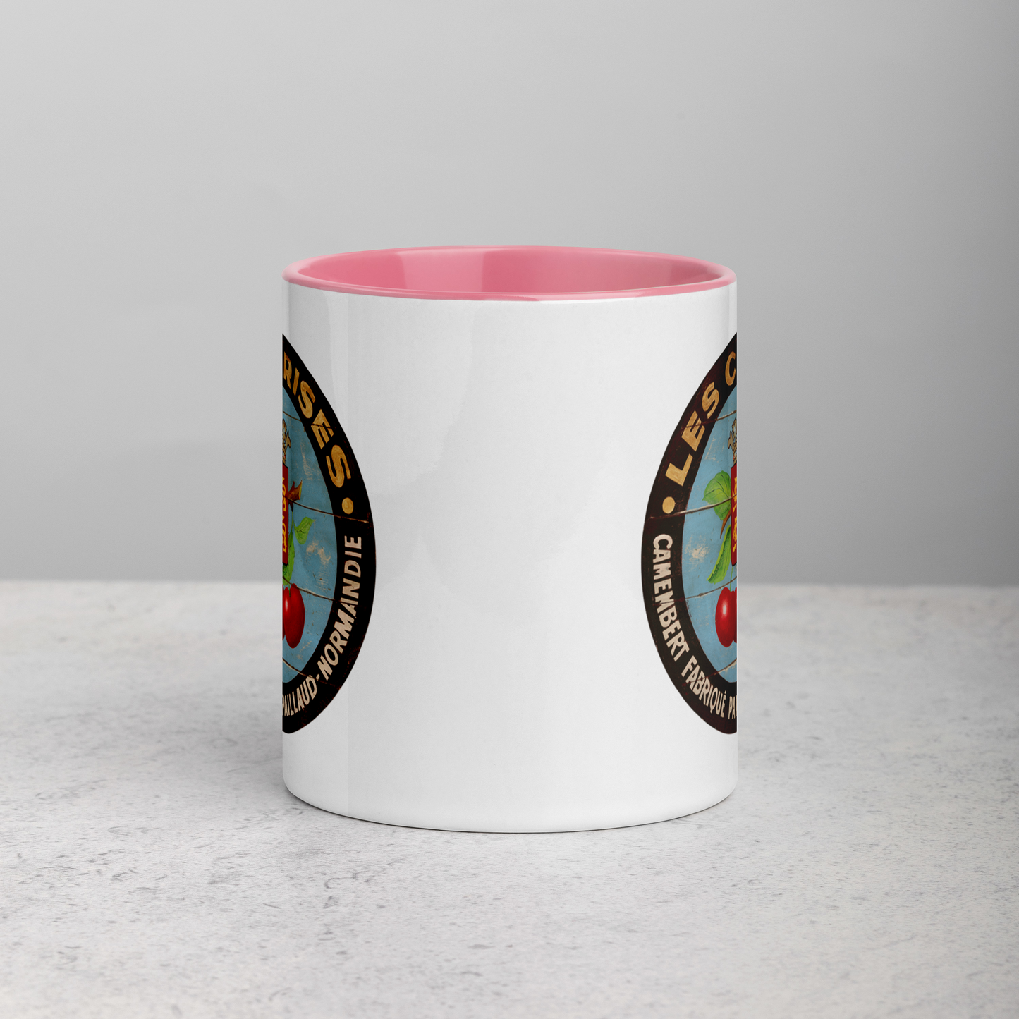Red Cherries with black border Mug with Color Inside