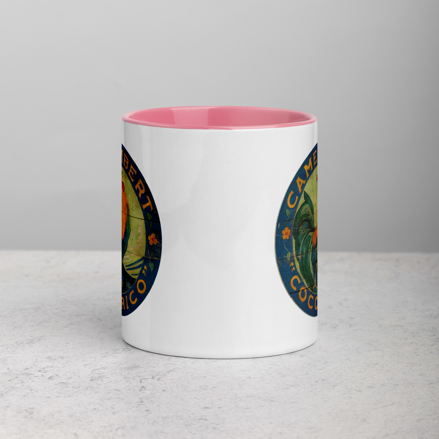 Blue Rooster Mug with Color Inside