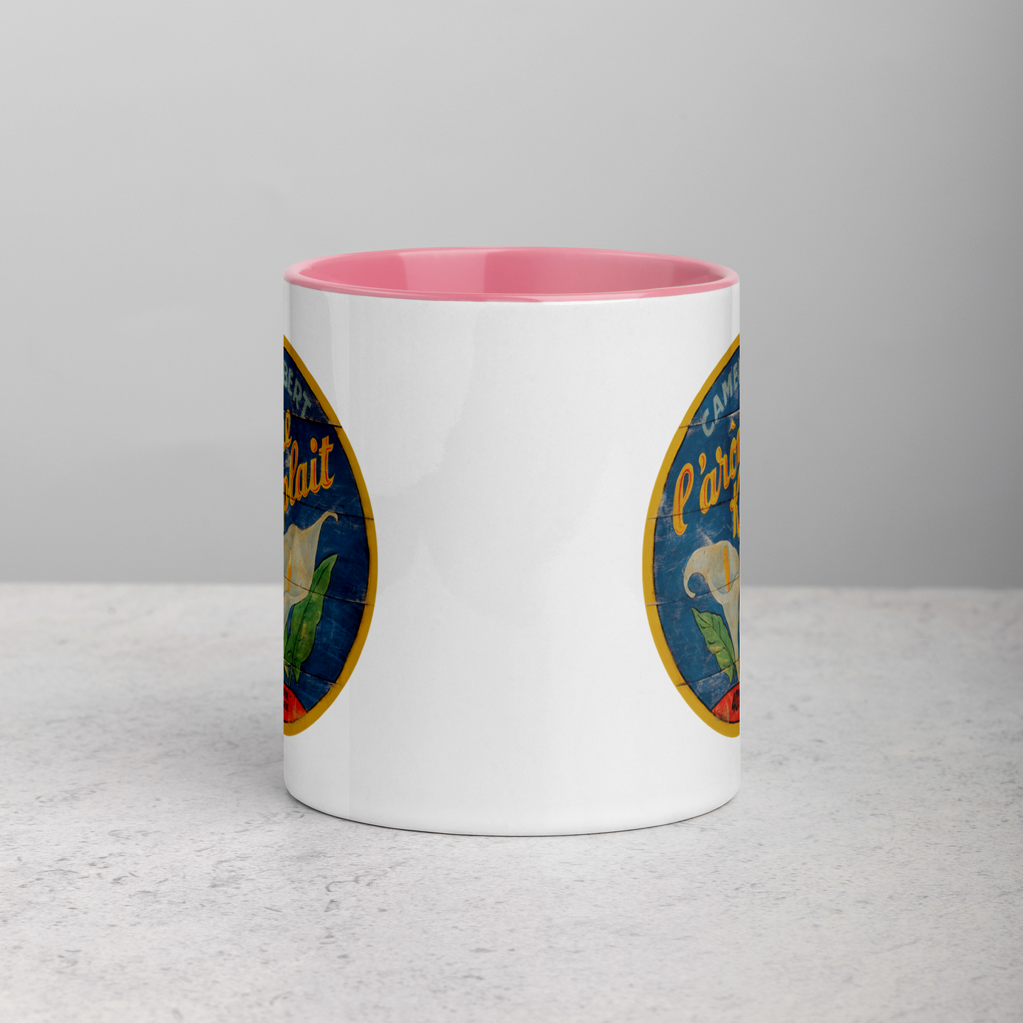 White Calla Lily Mug with Color Inside