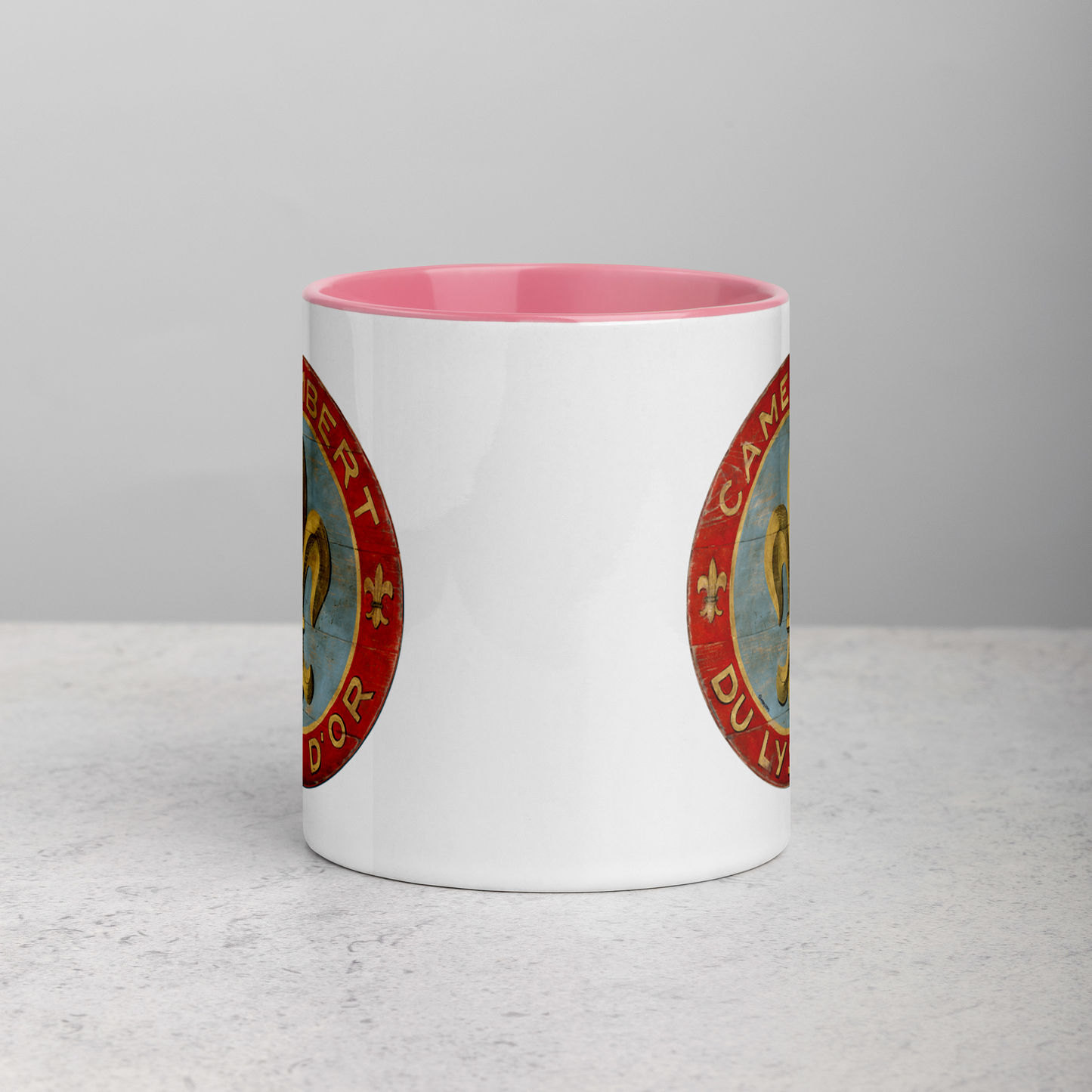 Blue and Gold Fleur Mug with Color Inside