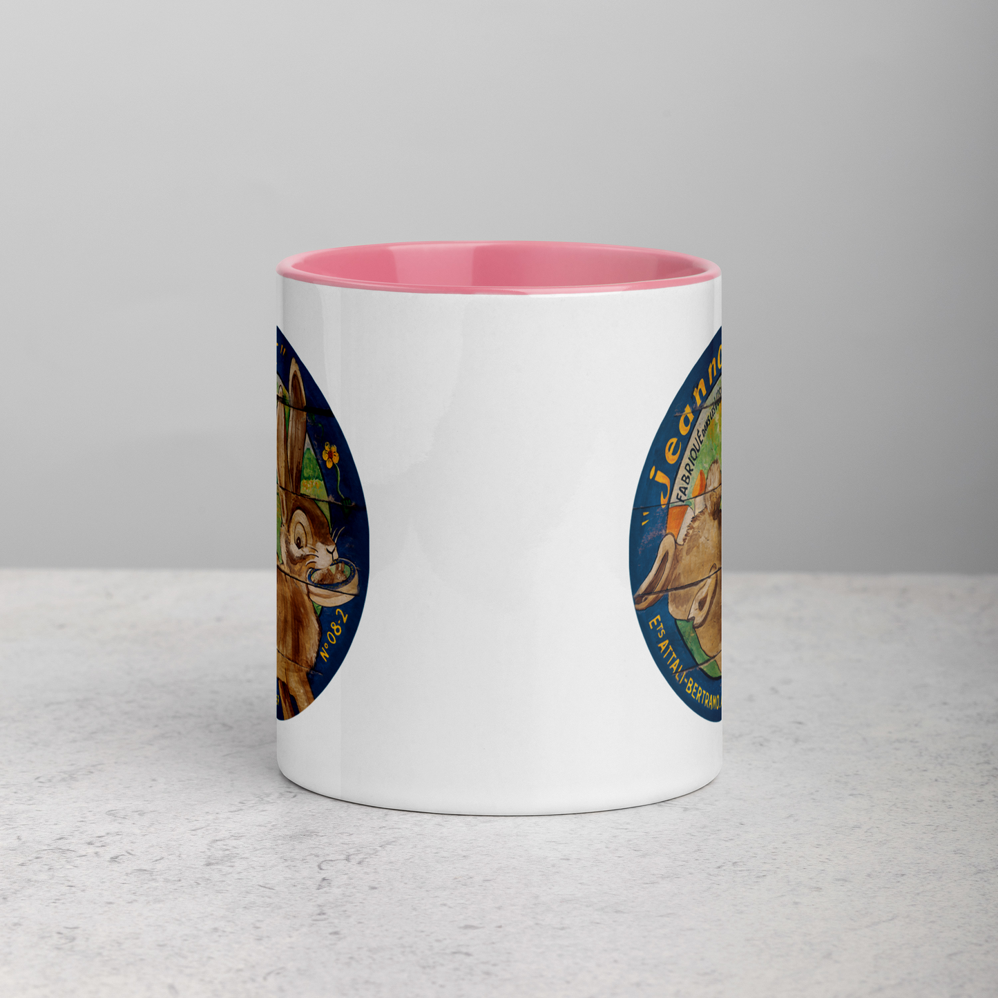 Brown Rabbit Mug with Color Inside