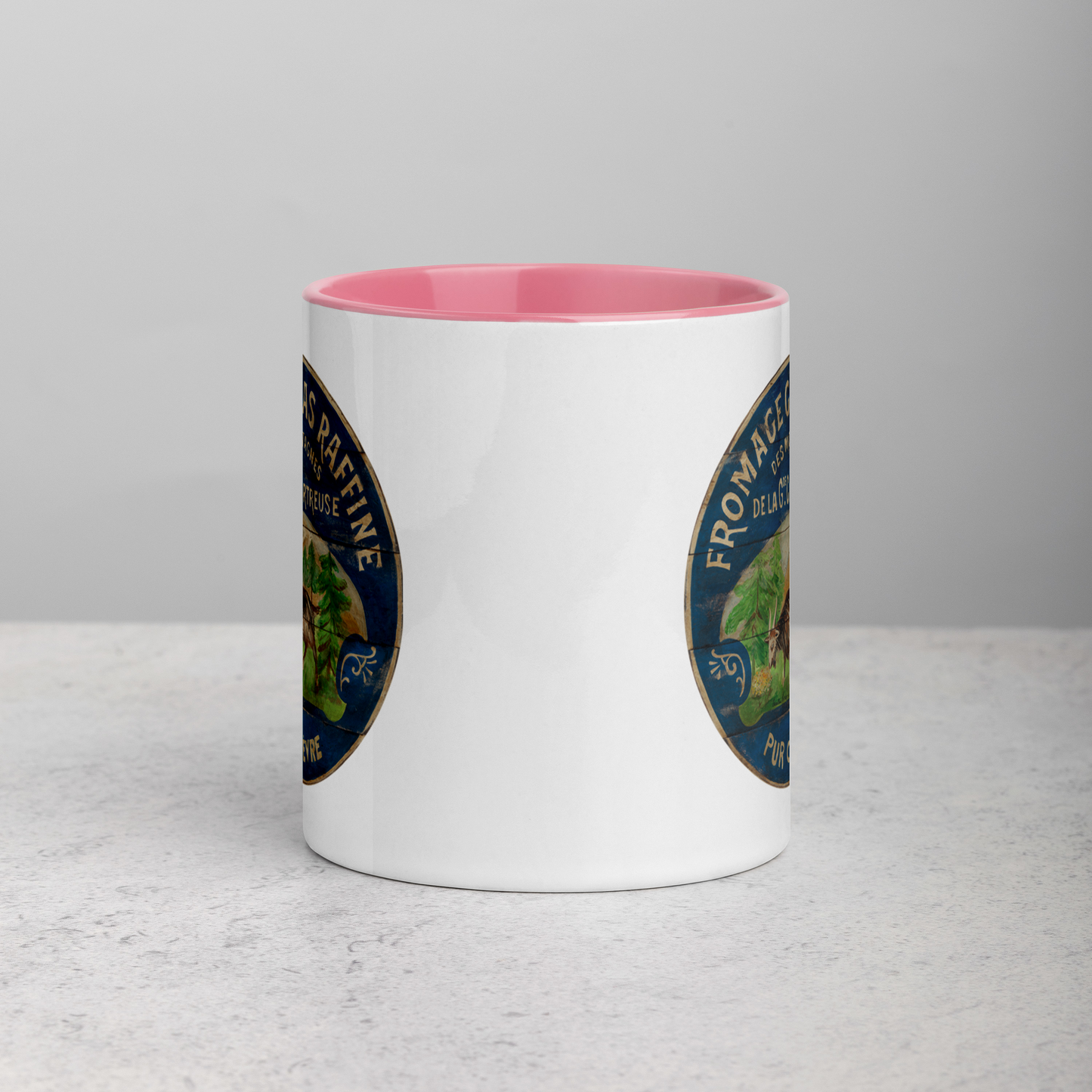 Happy French Goat Mug with Color Inside