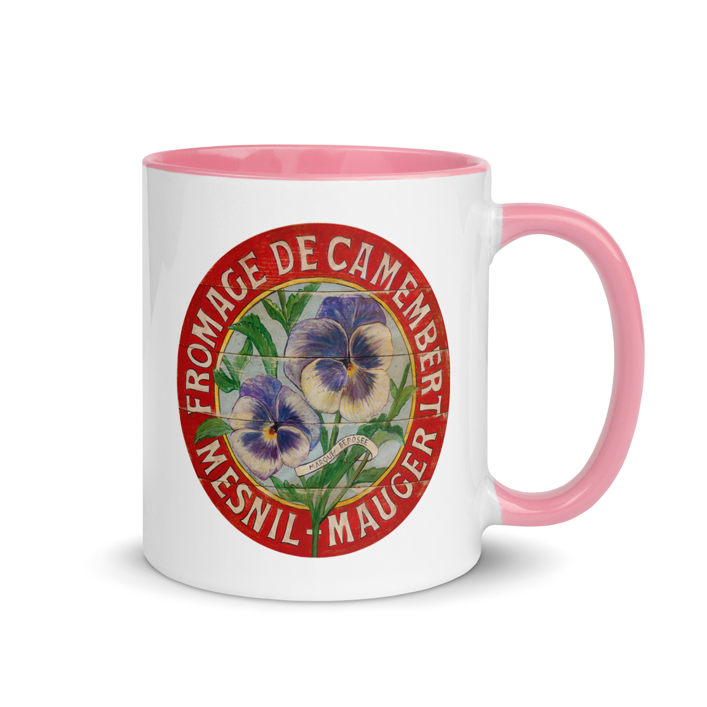 Purple Pansies Mug with Color Inside