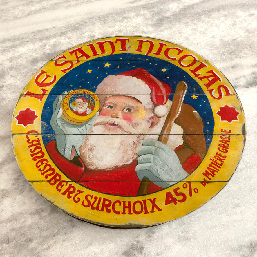Santa Claus on Wood Lazy Susan - 15" or 23"