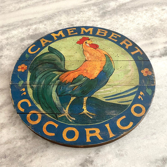 Blue Rooster on wood Lazy Susan - 15" or 23"