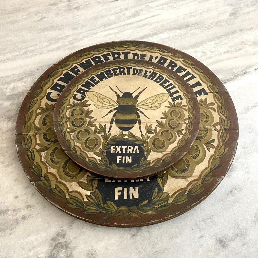 Gold Bee on Wood Lazy Susan - 15" or 23"