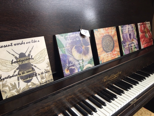 Purple Pansies Inspirational Art - Psalms 35:9