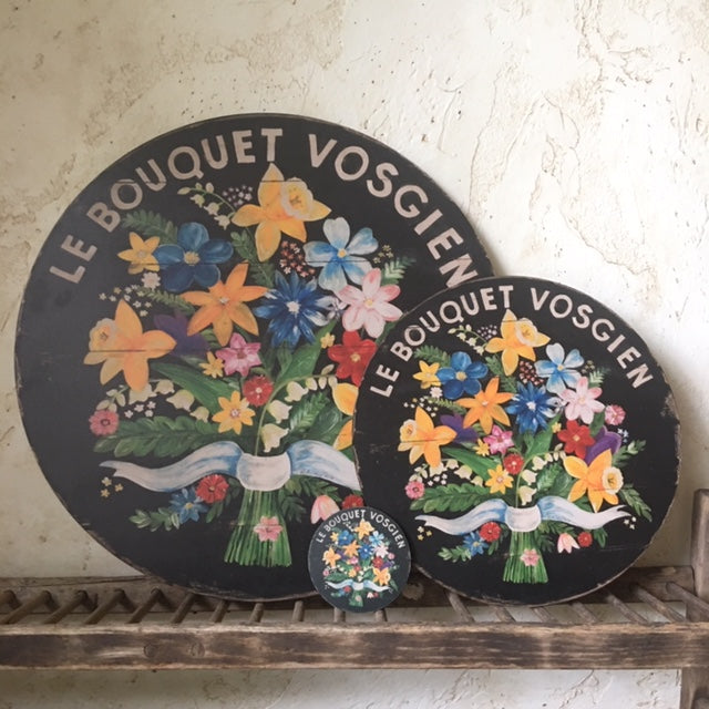 Bouquet of Flowers Black Wall Art or Lazy Susan
