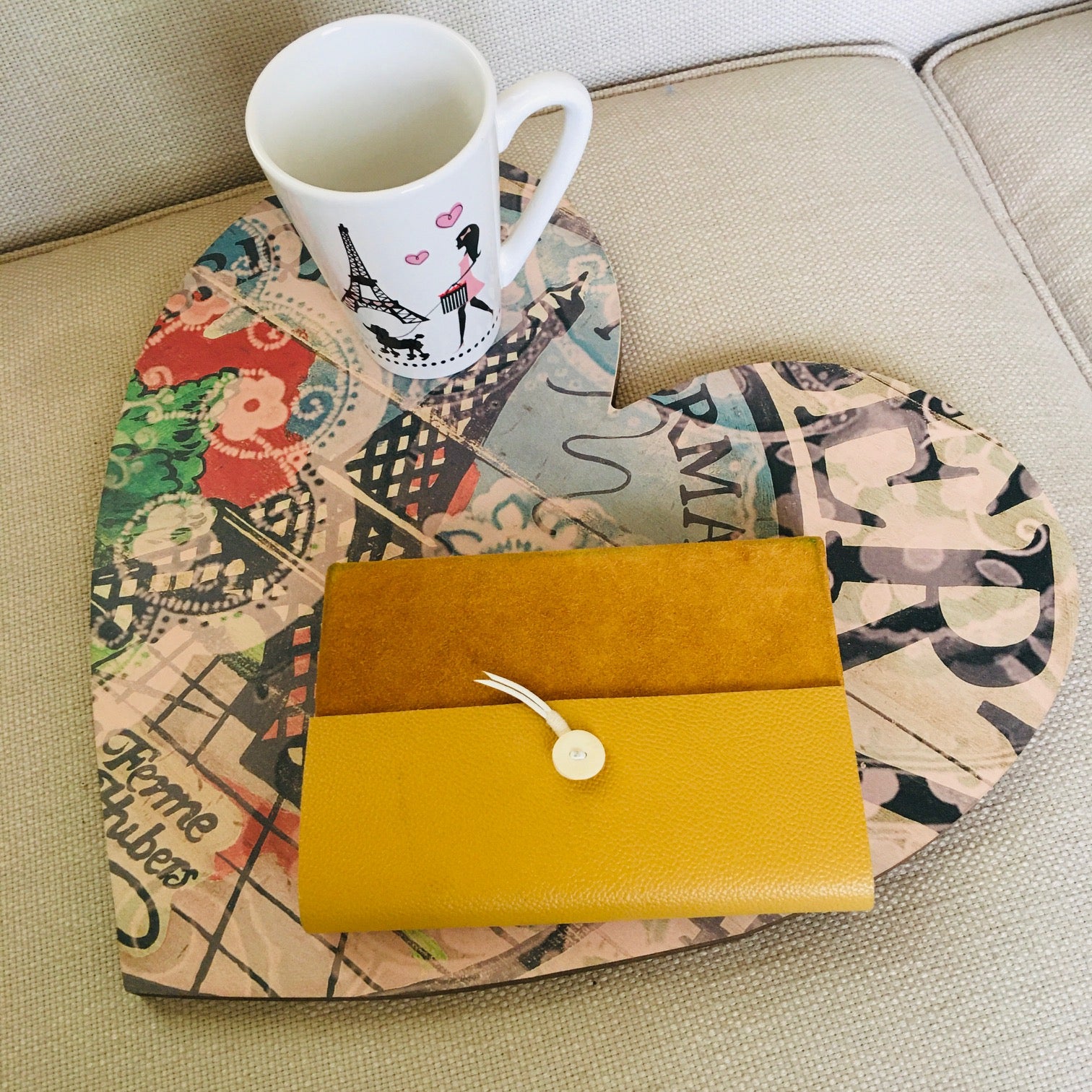 Heart Board Paris Eiffel Tower Art Decor