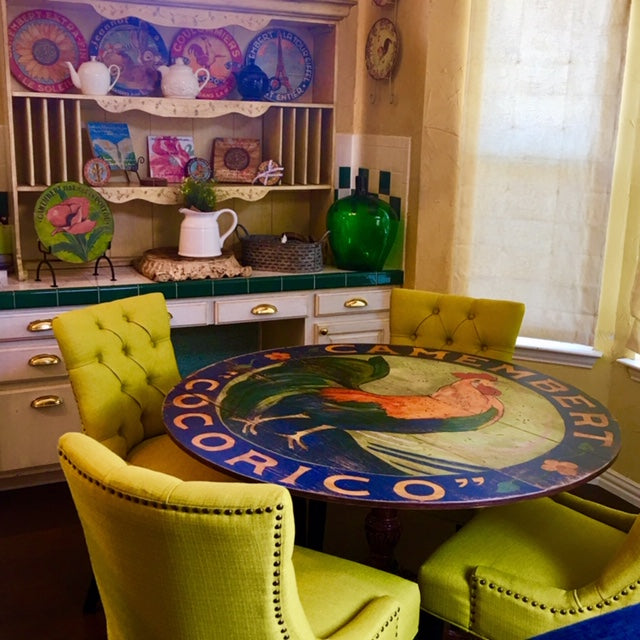 Blue Rooster Table from 46" art