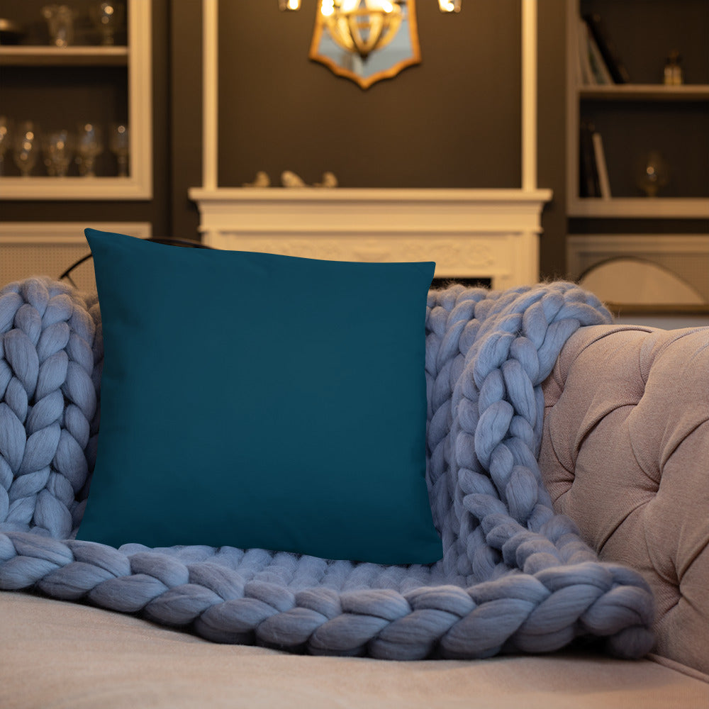 Brown Rabbit Throw Pillow on Blue Stripes 18 x 18