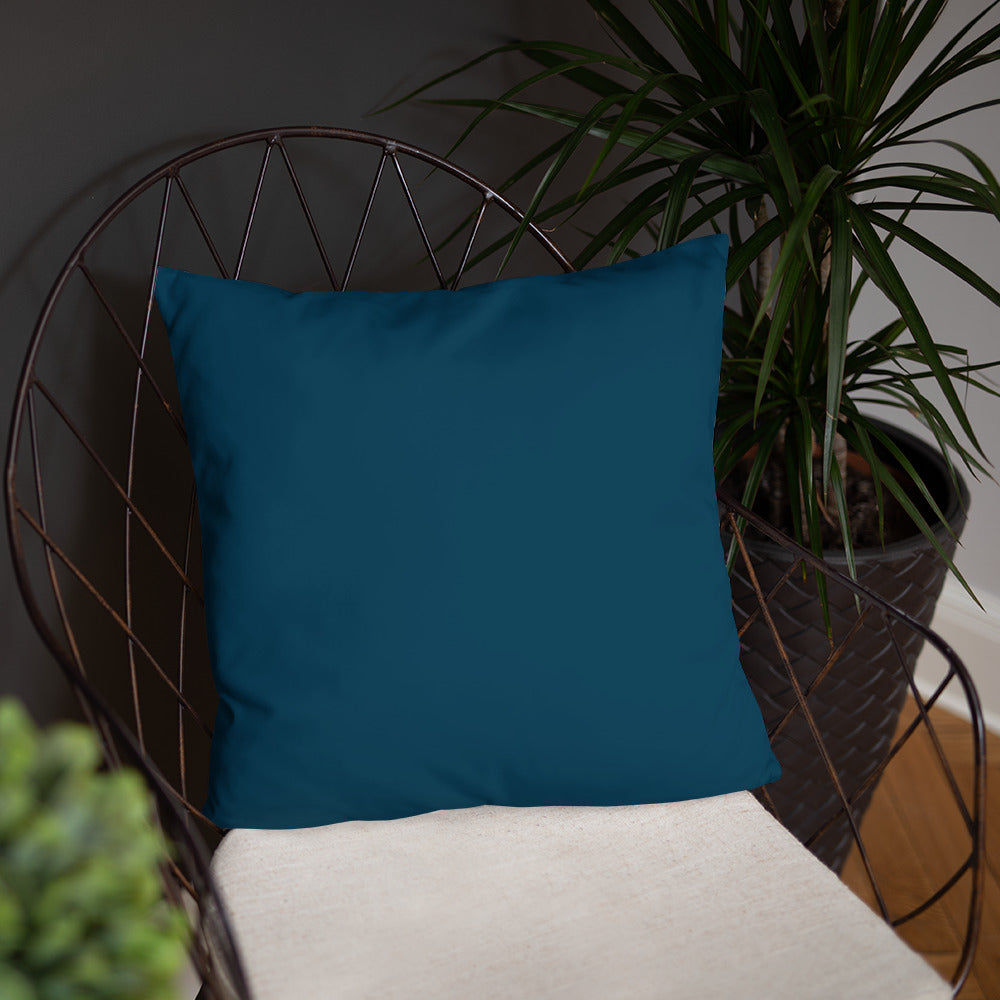 Brown Rabbit Throw Pillow on Blue Stripes 18 x 18