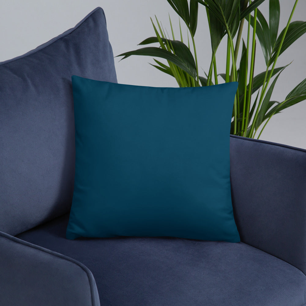 Brown Rabbit Throw Pillow on Blue Stripes 18 x 18