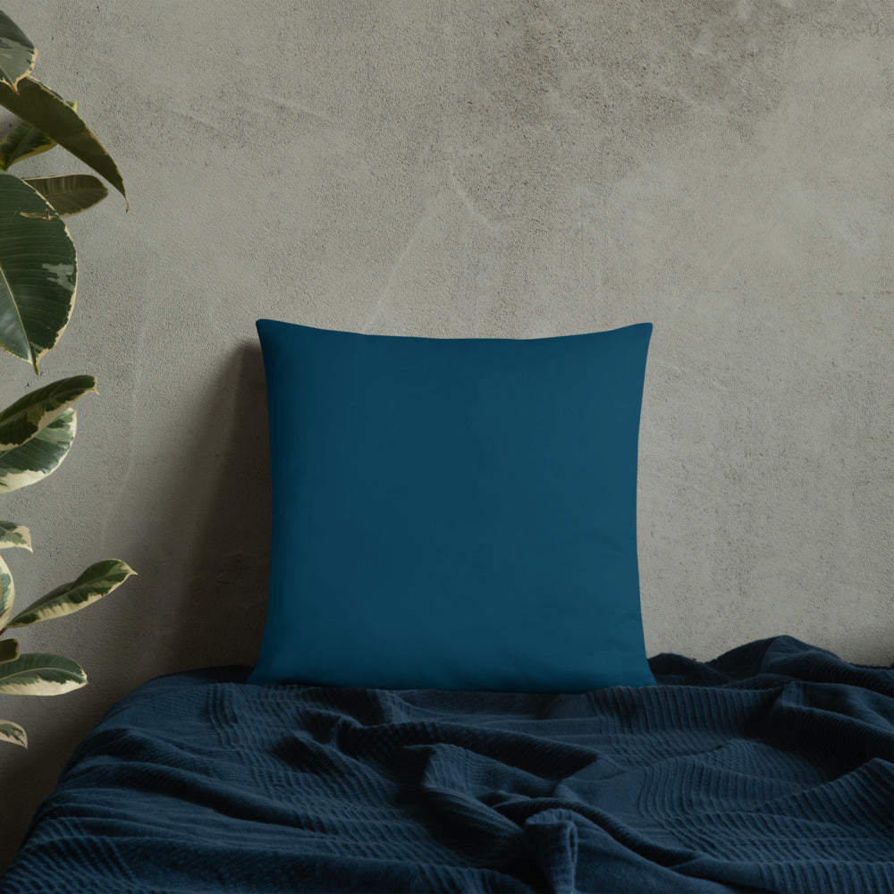 Brown Rabbit Throw Pillow on Blue Stripes 18 x 18