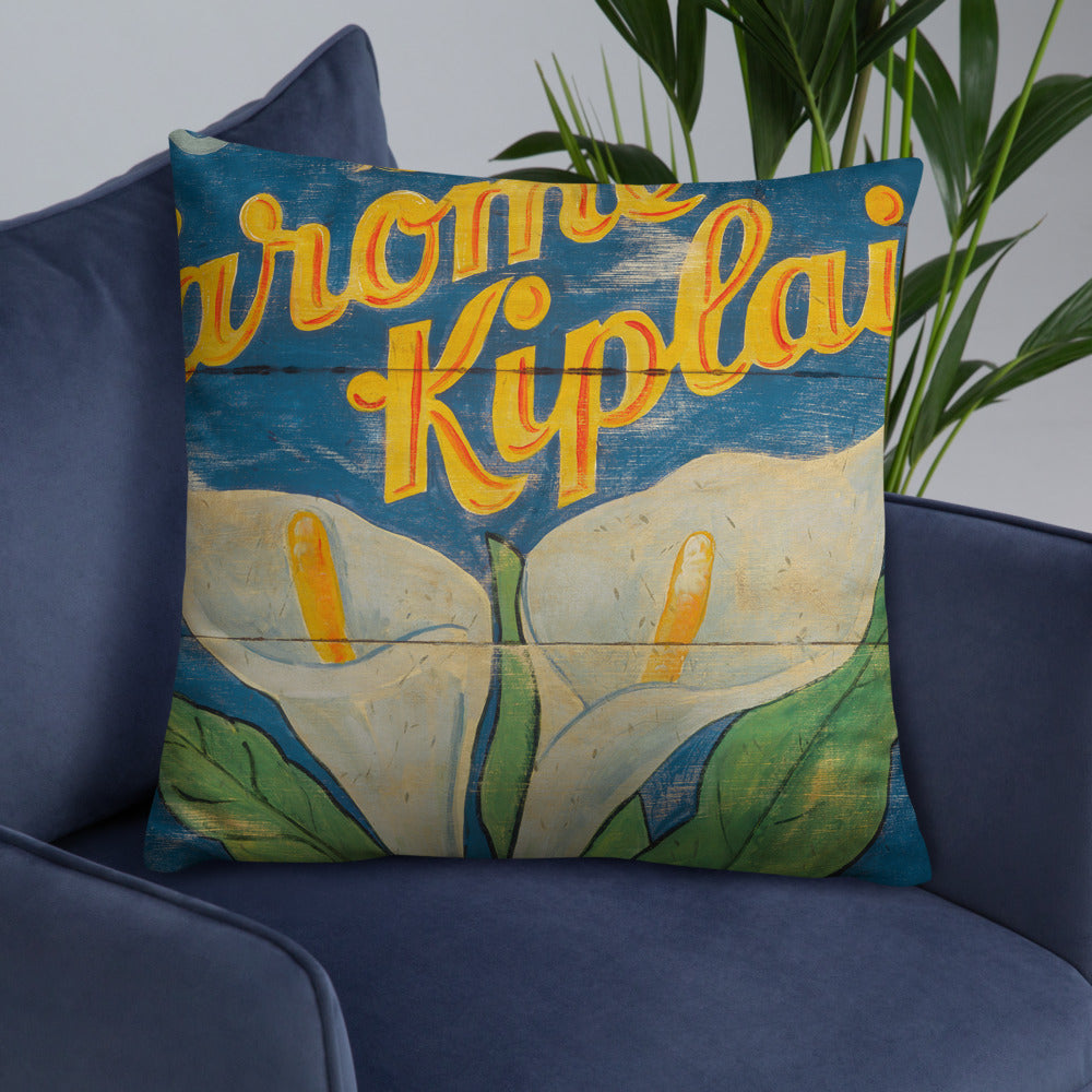 22 x 22 White Calla Lily Throw Pillow