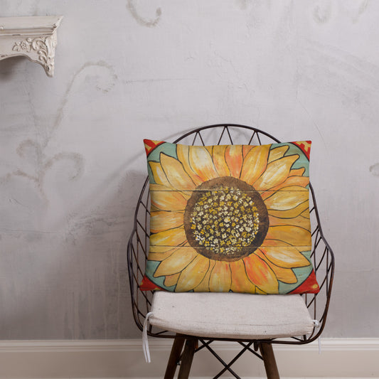 22 x 22 Yellow Sunflower Throw Pillow