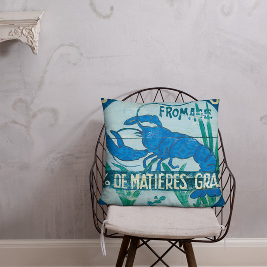 22 x 22 Rare Blue Lobster Throw Pillow