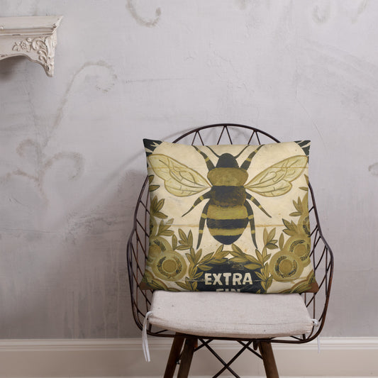 22 x 22 Gold Bee Throw Pillow