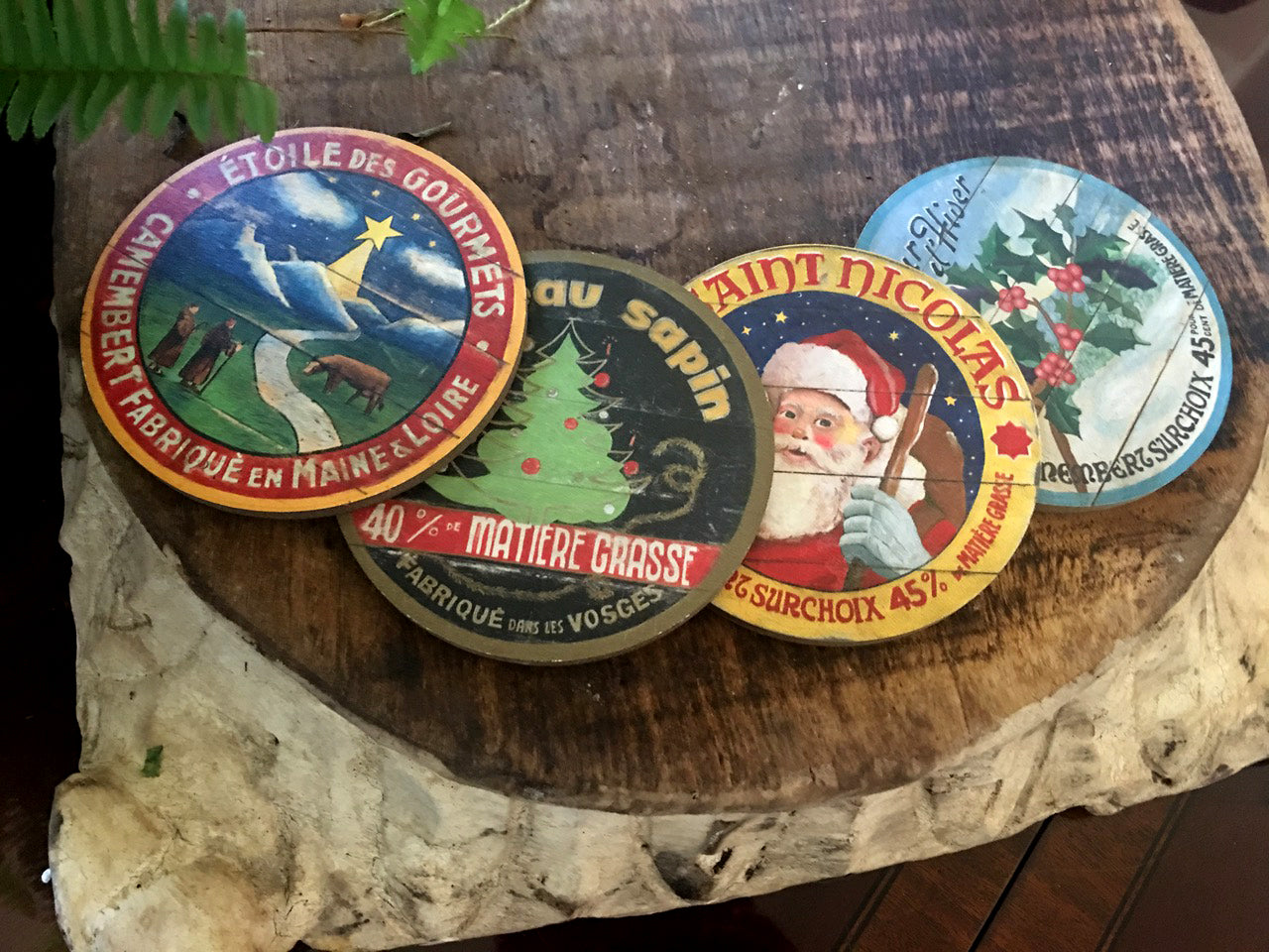 Christmas Star, Christmas Tree, St. Nick and Winter Holly Coaster by Darrellene Designs