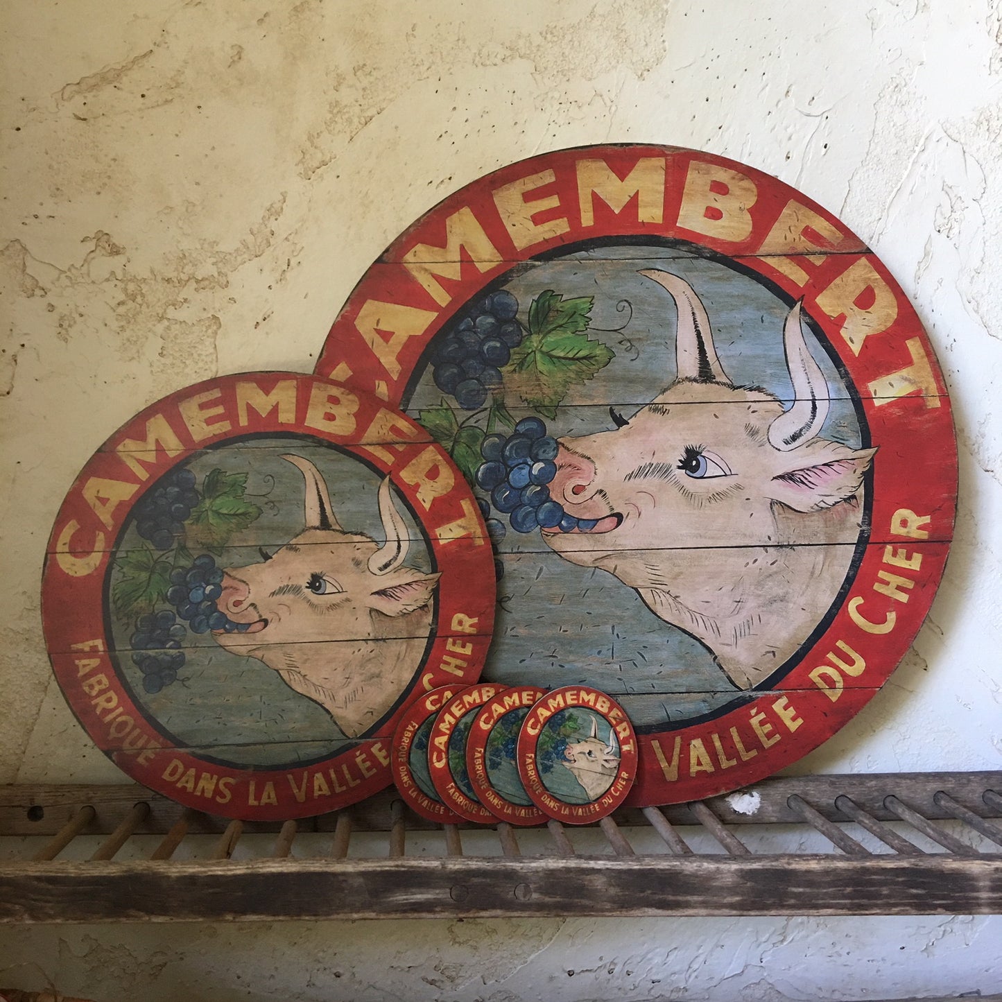 Cow Eating Grapes Wall Art or Lazy Susan
