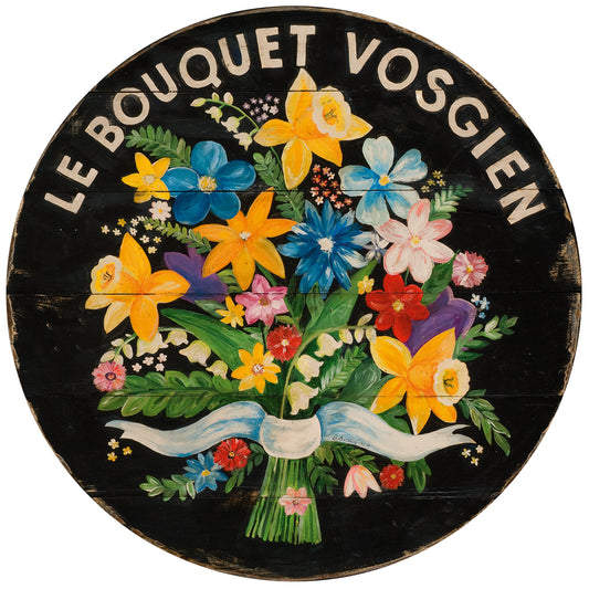 Bouquet of Flowers Black Wall Art or Lazy Susan on wood