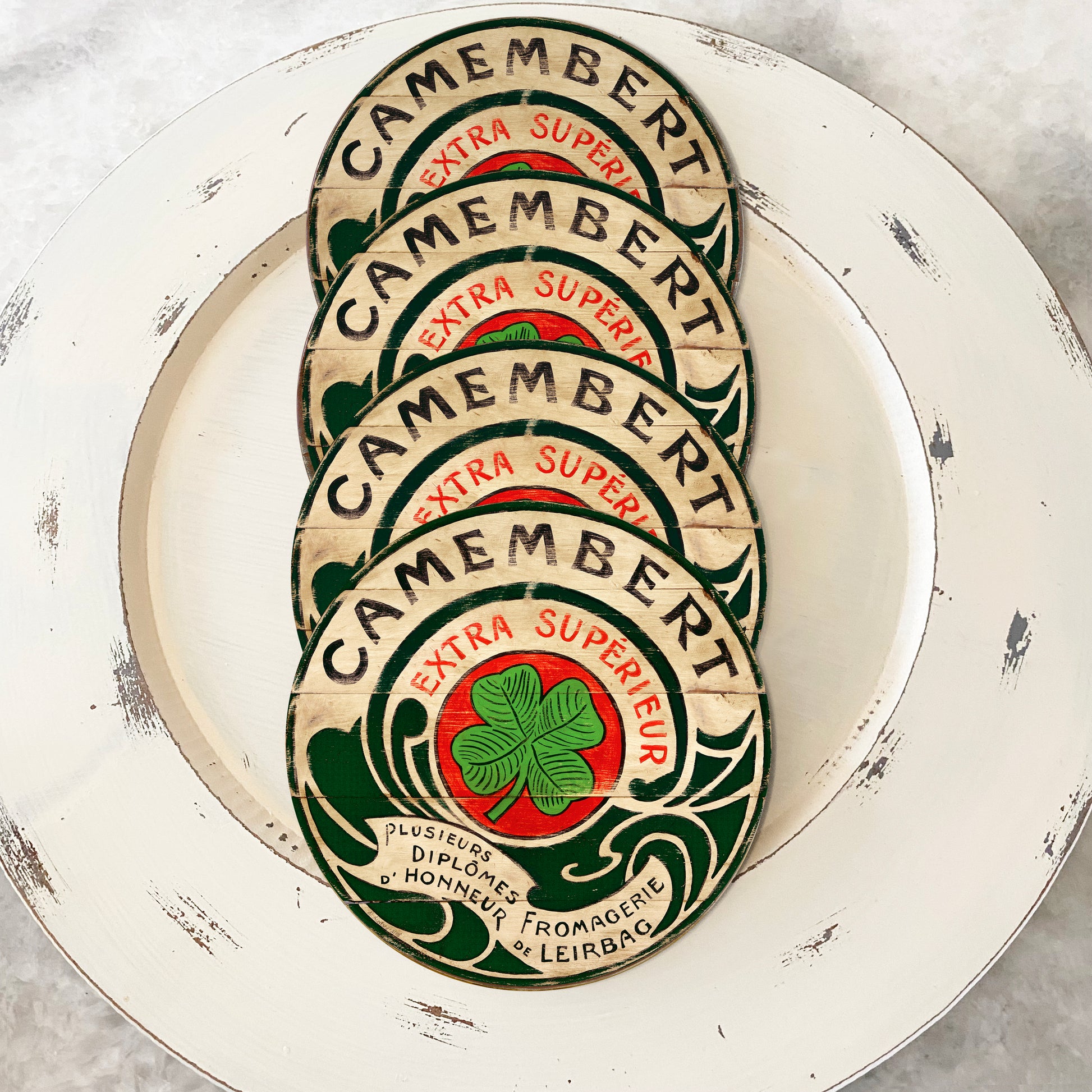 Green Lucky Clover Coasters (set of 4)