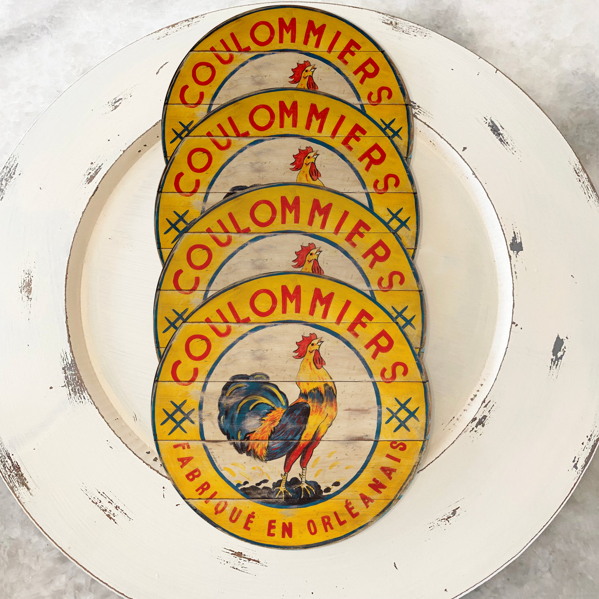 Yellow Rooster Coasters  (set of 4)