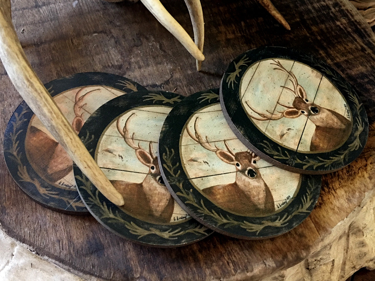 Deer coasters by Darrellene Designs