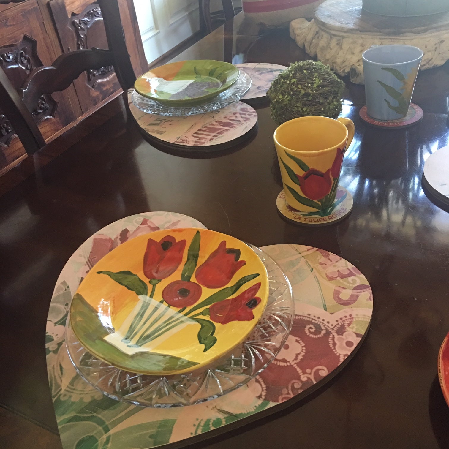 Heart Charger on wood by Darrellene Designs