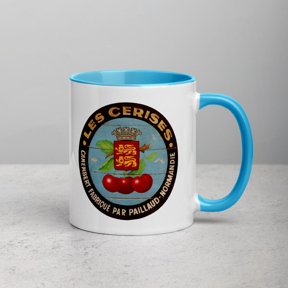 Red Cherries with black border Mug with Color Inside