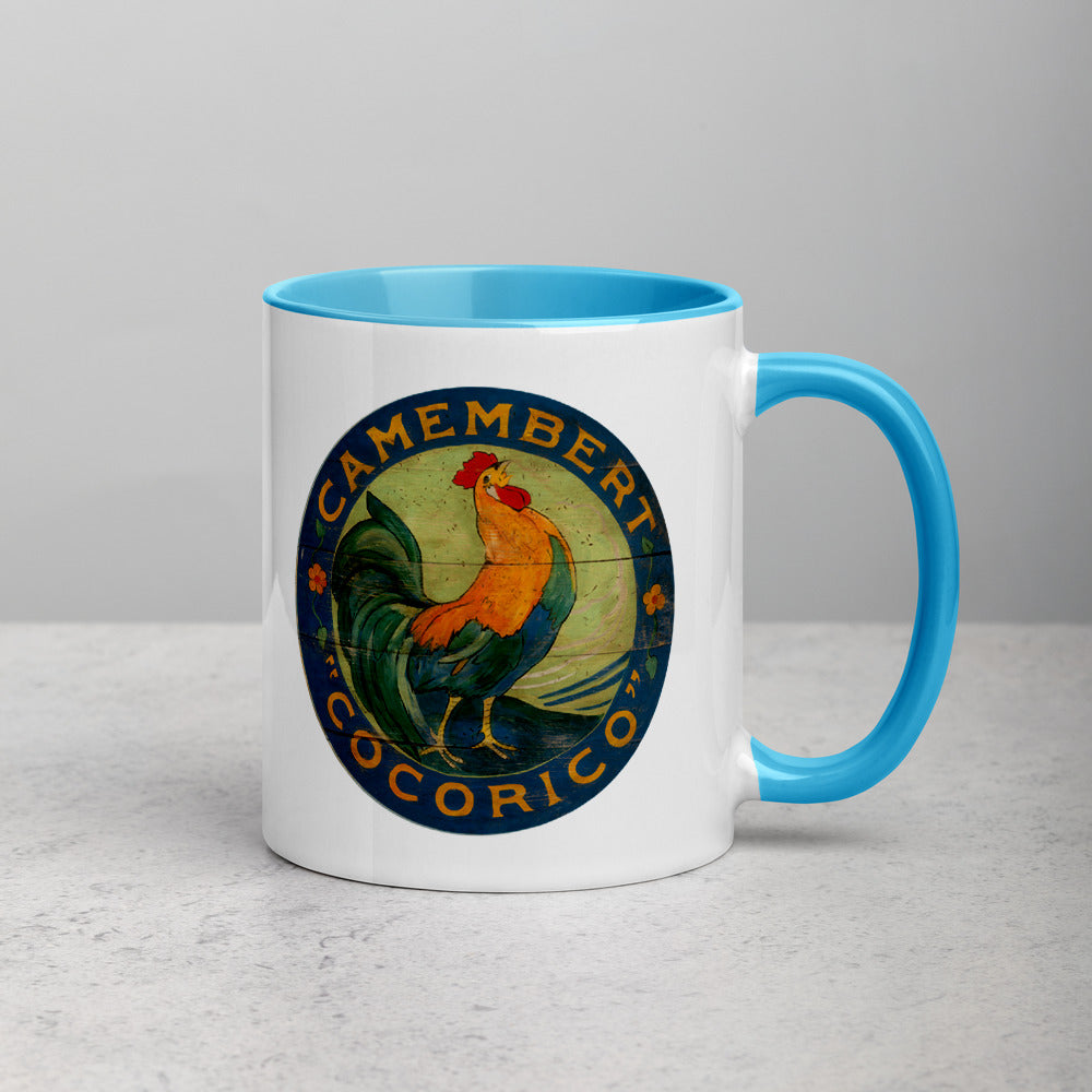 Blue Rooster Mug with Color Inside