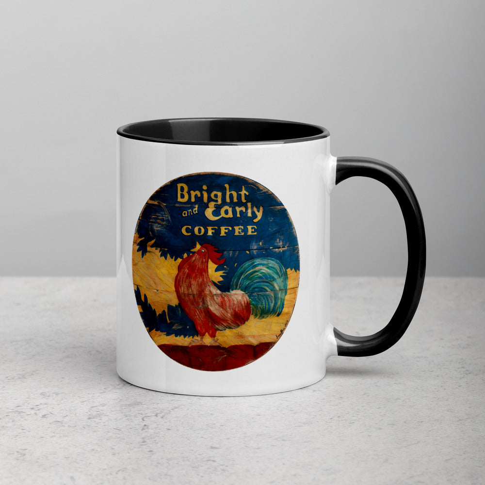 Bright & Early Rooster Mug with Color Inside