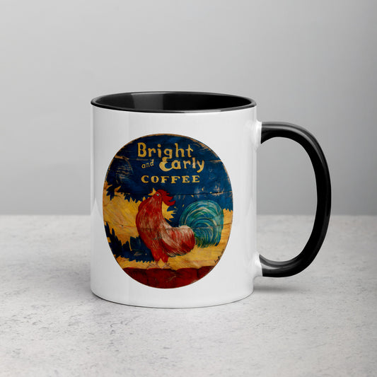 Bright & Early Rooster Mug with Color Inside
