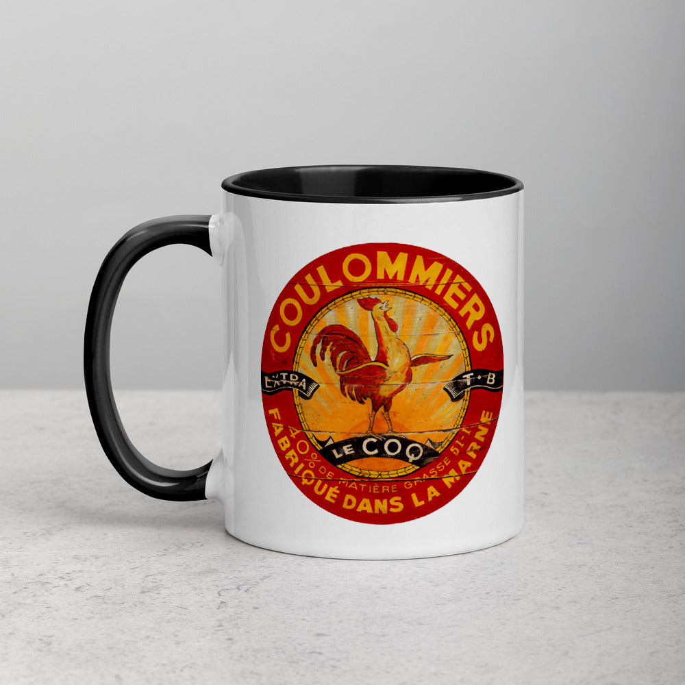 Red and Yellow Rooster Mug with Color Inside