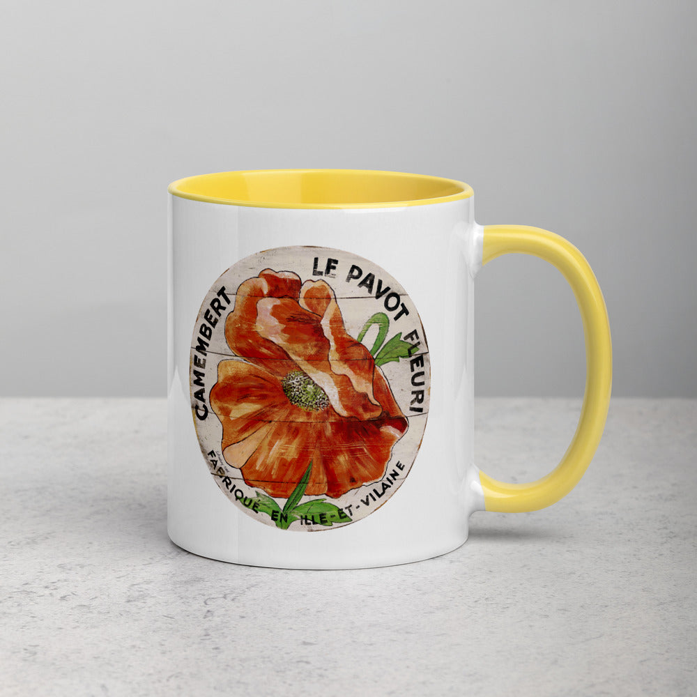 Orange Poppy Mug with Color Inside