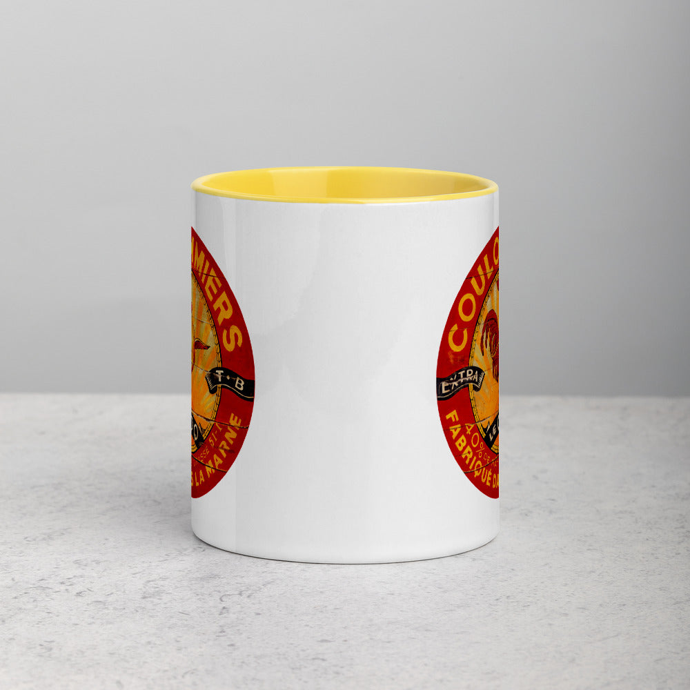 Red and Yellow Rooster Mug with Color Inside