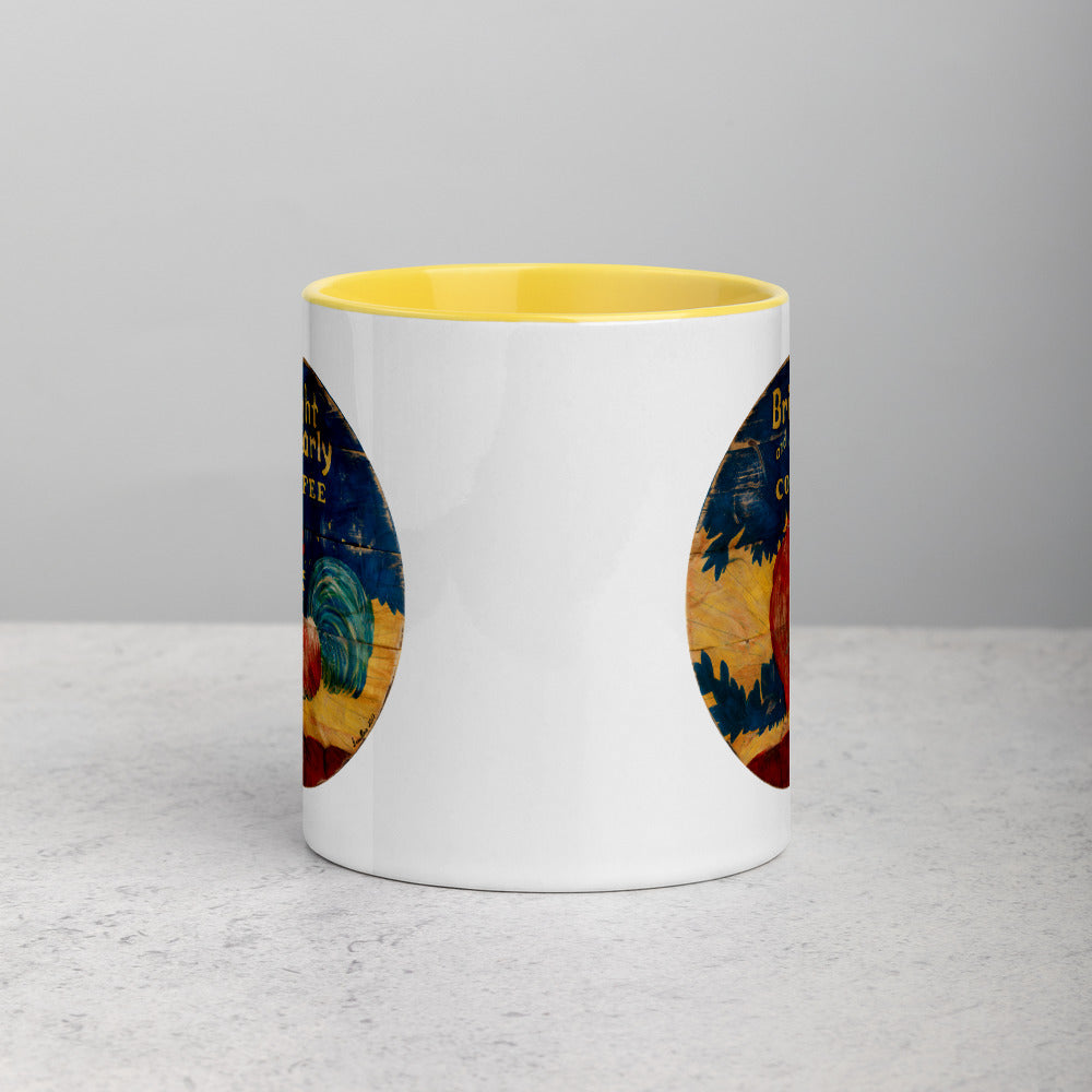 Bright & Early Rooster Mug with Color Inside