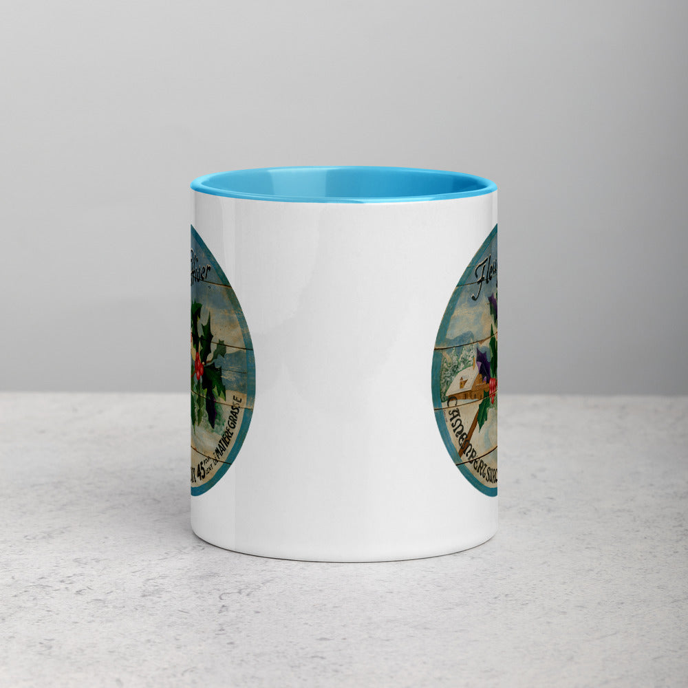 Winter Holly Mug with Color Inside