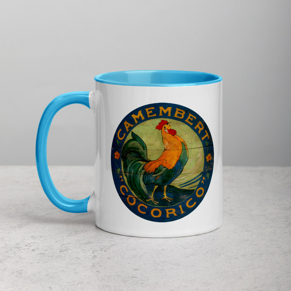 Blue Rooster Mug with Color Inside