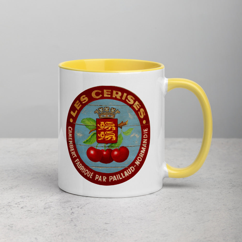 Cherries with red border Mug with Color Inside