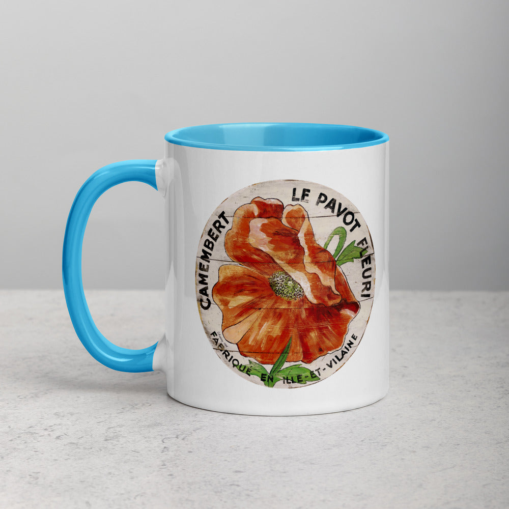 Orange Poppy Mug with Color Inside